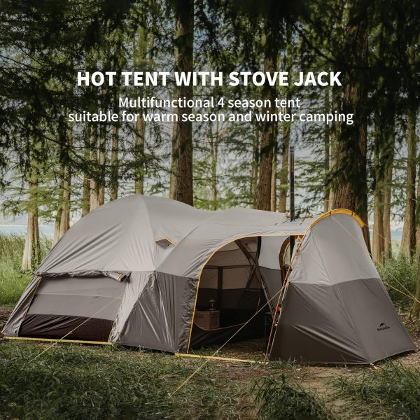 Naturehike KOTA 4/6/8 Person Camping Tent, Double Layer Waterproof 4 Person 6 Person 8 Person Tents for Camping, Large and Tall Family Tent with Vestibules Porch - Image 3