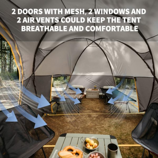 Naturehike KOTA 4/6/8 Person Camping Tent, Double Layer Waterproof 4 Person 6 Person 8 Person Tents for Camping, Large and Tall Family Tent with Vestibules Porch - Image 4