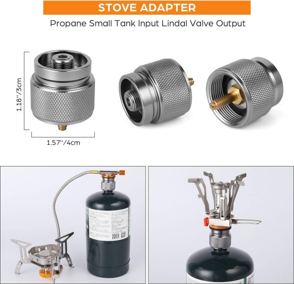 Odoland 3500W/6800W Windproof Camp Stove Camping Gas Stove with Fuel Canister Adapter, Piezo Ignition, Carry Case, Portable Collapsible Stove Burner for Outdoor Backpacking Hiking and Picnic - Image 9